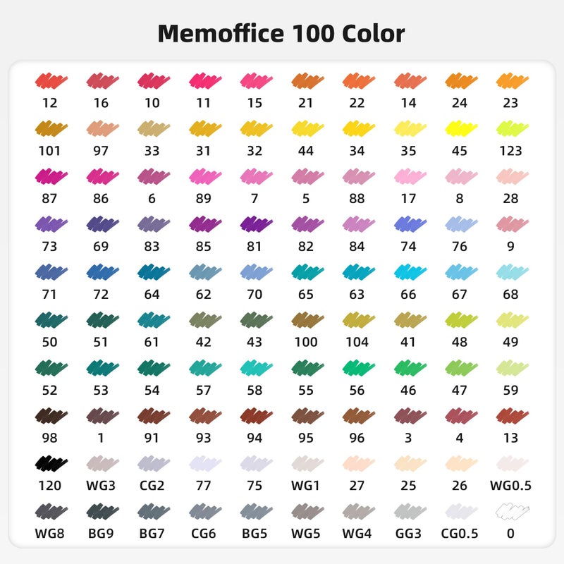 MemOffice 100 Colors Dual Tip Artist Alcohol Markers Set with Carrying Case - Perfect for Coloring, Drawing, Sketching, Card Making and Illustration - Perfect for Adults - Image 4